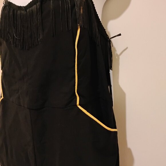 Unique Vintage Maines Black Jumpsuit with Gold Trim NWT - Picture 5 of 12
